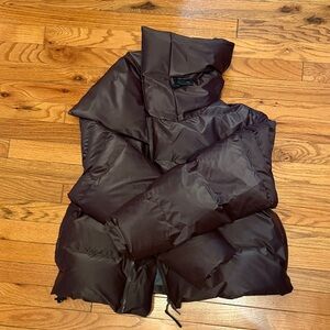 Rains Deep Brown Puffer Jacket